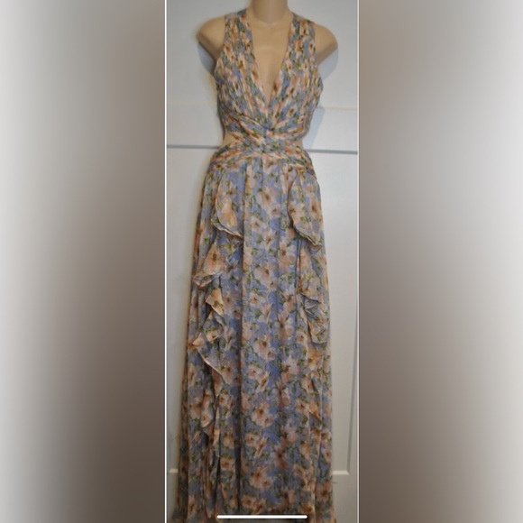 ASTR THE LABEL Anthropologie Noya Strappy Back Iris Blue Blush Dress XS - Picture 6 of 12